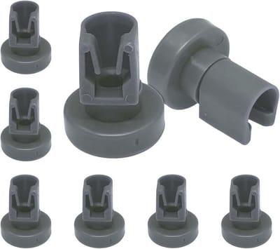 Vaatwasser Mandwielen - Reservewielen Set - Mand Reparatie - Snelle Montage - 8 Stuks - Grijs