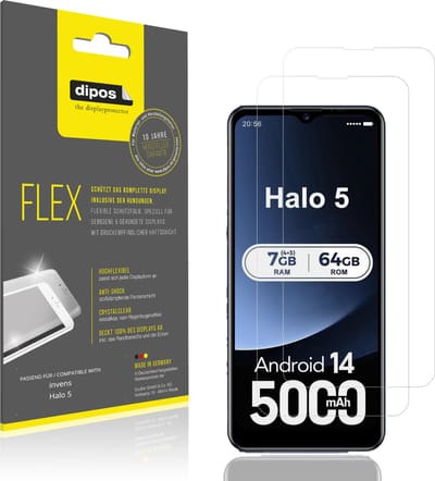 dipos – 2x Beschermfolie geschikt voor invens Halo 5 | 3D Full Cover Screenprotector | 100% Passend