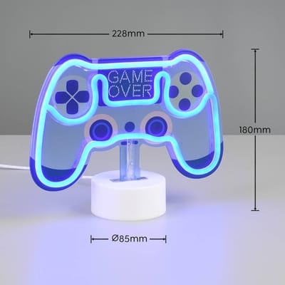 Reality Leuchten Control LED tafellamp, blauw, breedte 22,8 cm, kunststof