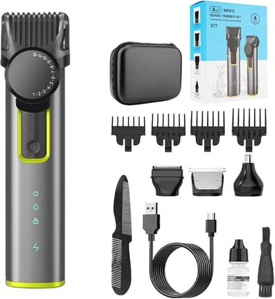 Draadloze 4-in-1 Baardtrimmer & Haar Trimmer voor Heren - Verstelbaar 1-12 mm