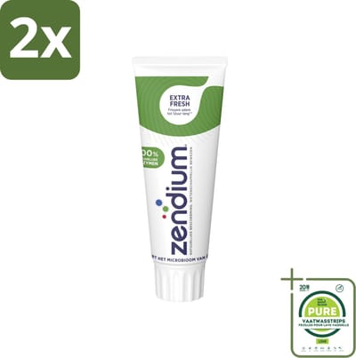 Zendium Tandpasta Extra Fresh 75 ml - Voordeelverpakking - 2 stuks - Tandpasta - Enzymen