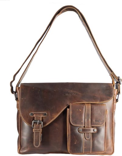 Lichtbruine Schoudertas Dames  – Lichtbruine Schoudertas Heren - Messenger Bag Leer – Postman Bag Leer