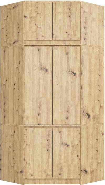 Hoekkledingkast S100 met Opzetstuk / AKORD Furniture Factory / Artisan Eik / 100 x 235 x 50 cm