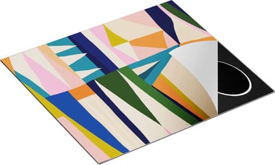 Chefcare Inductie Beschermer Abstracte Kleurrijke Kunst - Driehoeken - 60x50 cm - Afdekplaat Inductie - Kookplaat Beschermer - Inductie Mat