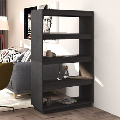 vidaXL - Boekenkast/kamerscherm - 80x35x135 - cm - massief - grenenhout - grijs