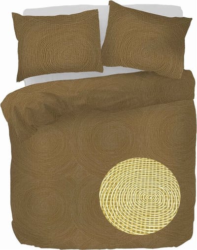 Dekbedovertrek Sognamo Berka 1-persoons (140 x 220 cm + 1 kussensloop 60x70cm) Kleur: Geel/Oker (zie het rondje)