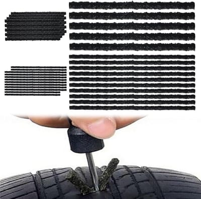 SnelShoppen - 40 stuks Bandenreparatiestrips, Lonten voor Auto en Motorfiets, Bandenreparatieset, Zwart, Geschikt voor Thuis en Onderweg