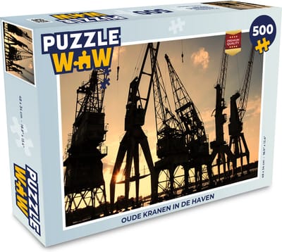 Puzzel Oude kranen in de haven - Legpuzzel - Puzzel 500 stukjes