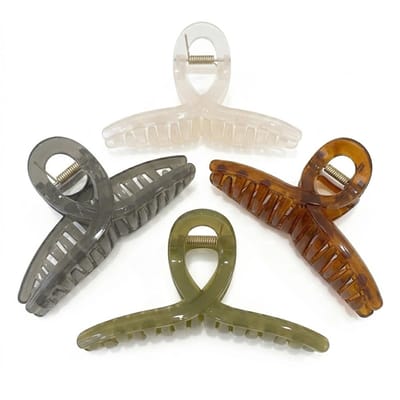 Set van 4 grote haarclips – matte acryl hair claws – sterke grip – brede claw clips – moderne minimalistische haaraccessoires – voor dik & lang haar