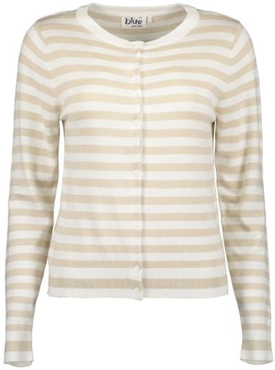 Blue Seven dames - Vest 147171 beige / wit gestreept kort - maat 38