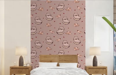 Behang - Fotobehang Dieren - Kinderen - Patronen - Breedte 140 cm x hoogte 220 cm