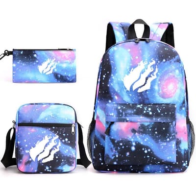 Prestonplayz Bedrukte Sterrenhemel Rugzak Casual Student Schooltas Kleine Schoudertas Etui Drie Delige Set one size