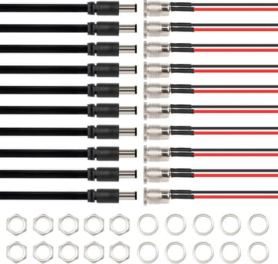 10 Stuks DC Stroomkabel met 5.5x2.1mm Connector Set Mannelijk en Vrouwelijk
