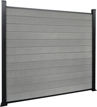 Tuinafscheiding Set - Terras Omheining - Inkijk Beschermen - Duurzaam WPC Materiaal - 180x180 cm - Steengrijs