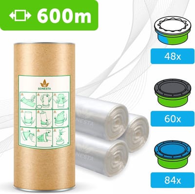 Eco navulfolie voor luiertwisters en luiertassen met geurbarrière – 600 m
