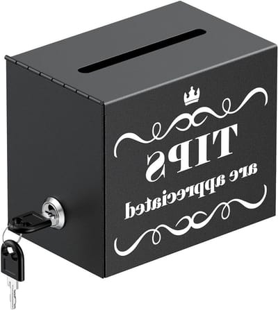 Metalen Fooienpot - Tip Box - Geld Inzamelen - Met Slot Beveiligd - 6x4x5 Inch - Metaal
