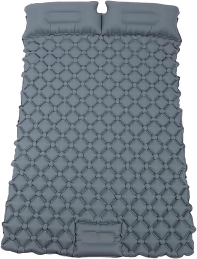 Generic Ultralicht TPU Zelfopblazend Kampeerkussen voor 2 Personen, Comfortabele Ondersteuning, Draagbare Kampeermat voor Wandelaars, Regendicht Ontwerp (GREY)