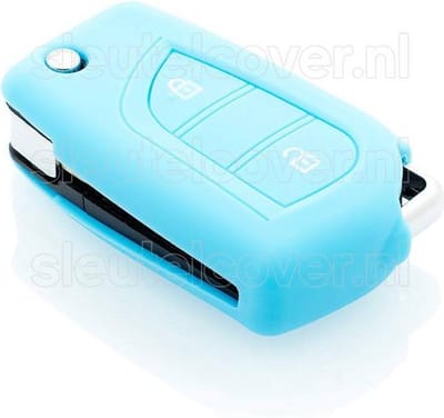 Autosleutel Hoesje geschikt voor Citroën - SleutelCover - Silicone Autosleutel Cover - Sleutelhoesje Lichtblauw