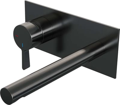 Brauer Gunmetal Edition inbouw wastafelmengkraan met rechte uitloop en afdekplaat model E2 gunmetal geborsteld PVD