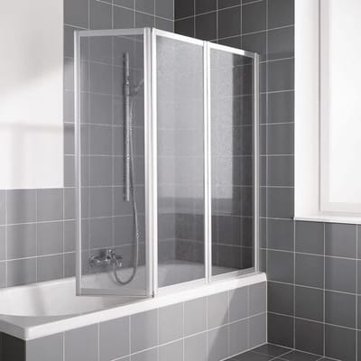 Kermi Vario 2000 folding wall 3-wing on bath 100 x 140 cm V2FW30371412K