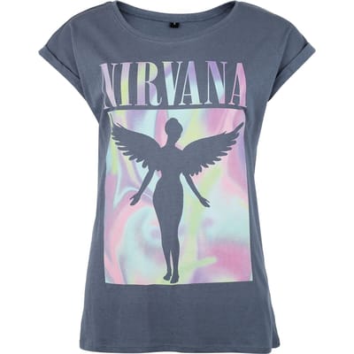 Nirvana T-shirt - In Utero Crystals - S tot XXL - voor Vrouwen - blauw