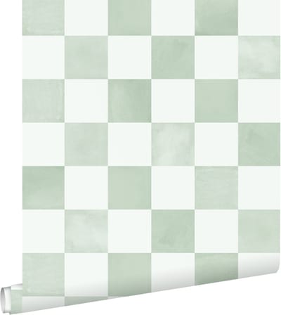 ESTAhome behang geblokt motief groen - 53 cm x 10.05 m - 131290