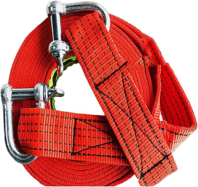 Sleepkabel Vrachtwagen - Touw Kabel - Voertuig Verplaatsen - Versterkte Lussen - 6 Meter - Zwart