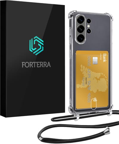 Hoesje Geschikt voor Samsung S26 Ultra Pashouder Case Siliconen Hoes Met Koord - Hoes Geschikt voor Samsung Galaxy S26 Ultra Met Telefoonkoord Hoesje Back Cover Met Pasjeshouder - Transparant
