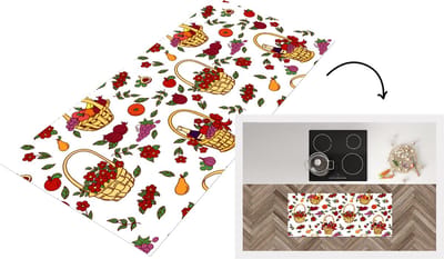Keukenloper - Loper keuken - Mand - Fruit - Patronen - 120x50 cm - Keukenloper vinyl
