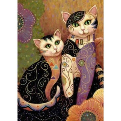 Diy Diamond Painting Cross Stitch Diamond Mozaïek Diamond Borduren schattige kat Diamond Painting Kits 20X30CM black