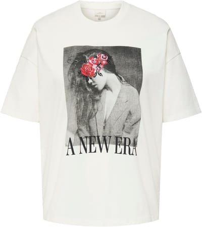 ONLY CARMAKOMA - CARWINOVA LIFE S/S O-NECK LOOSE TEE JRS - Dames - T-shirts