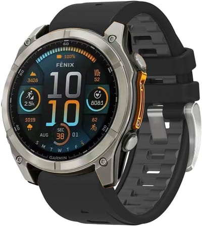 By Qubix - Geschikt voor Garmin bandje - 20mm Quickfit - Siliconen bandje - Zwart - Geschikt voor Garmin Fenix 8 - 43mm