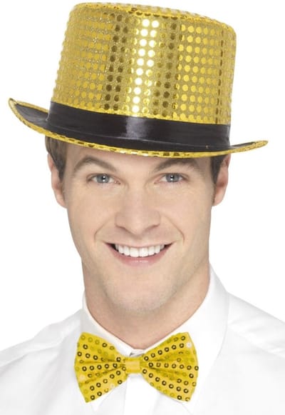 Smiffys - Sequin Kostuum Hoed - Goudkleurig