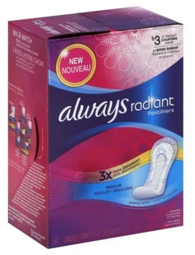 Always Radiant Regular Dunne Inlegkruisjes - 54 stuks