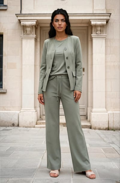 MI PIACE - Travel Blazer Uni Collarless 202824 Olive - Maat : XS