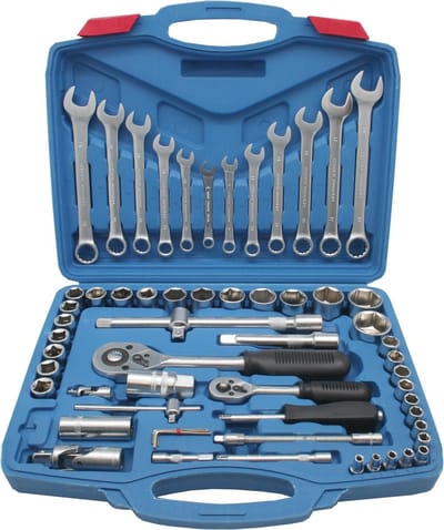 Doppendoos - Dopsleutel set 1/4" en 1/2" - 61-delig - opbergbox - gereedschap