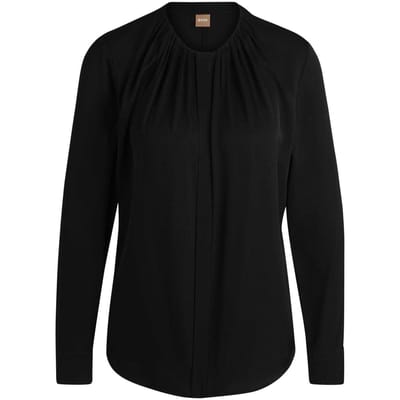Boss Dames/Dames Zijden Regelmatige Blouse Met Lange Mouwen (Zwart)