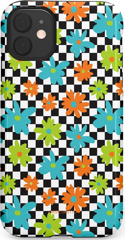 Casetastic Hoesje Geschikt voor Apple iPhone 11 - Stijlvolle Beschermende Duo-layer Case - Retro Bloem Power