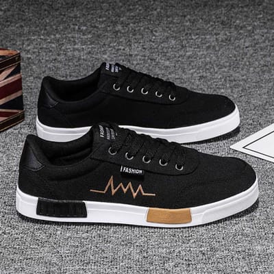 Canvas Schoenen Heren Lente Ademend Casual Schoenen Heren Antislip Alles Combineerbaar Laag Model Herenschoenen Trend Skateschoenen 44 goud/zwart