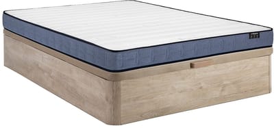 Vente-unique Set 160 x 200 cm licht naturel kofferbed + matras pocketveringmatras 19 cm dik - DAYNI van YSMEE