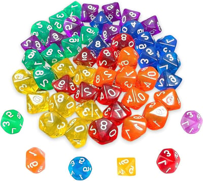 Kleurige polyhedral dobbelstenen set van 60 stuks voor D&D, RPG en bordspellen - Perfect voor tabletop gaming