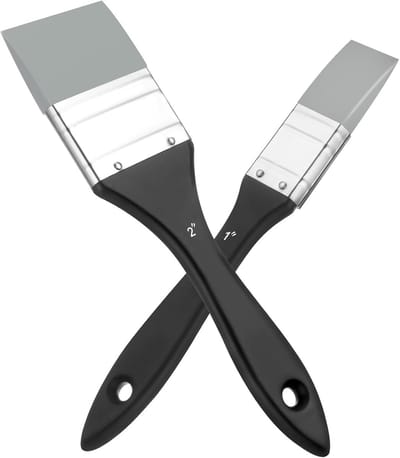 Set van 2 siliconen penselen voor schilderen op acryl- en waterbasis kleurvormen (2,5 cm, 5,1 cm)