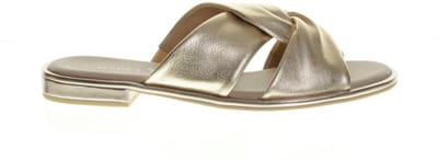 Instapper Zomer Goud Leder maat 39