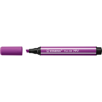 STABILO Pen 68 MAX - Fibre-tip Pen with Thick Chisel Tip - Lilac