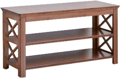 Houten Schoenenrek Kruk - Schoenenbank Opbergbank - Schoenen Opbergen - Met Zitting - 315 x 11 x 165 inch - Bruin