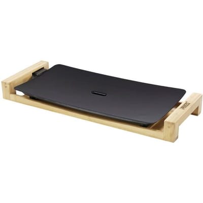 Princess Table Chef Pure Black 103026 - Gourmet - Grill & Bakplaat - 50x25 cm - Regelbare thermostaat - 2 meter snoer - 2200 Watt - Bamboe