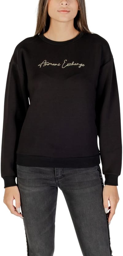 Printed Long Sleeve Round Neck Sweatshirt Wo - Black