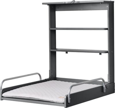 roba Baby 'roba Style' Opvouwbare Wandplank met Aankleedkussen - Antraciet / Grijs