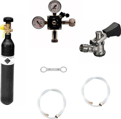 Accessoirepakket voor biertap - met Fustkoppeling Type D, bierslang en CO2-fles 0,5 kg