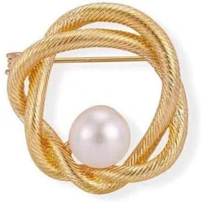 Kleine Reünie Broche Zoetwaterparel Gedraaid Kink Patroon Dameslegering Corsage Anti-Reflectie Gesp Kleding Accessoires beige